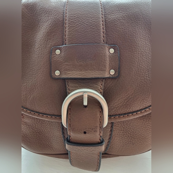 Lacoste leather cross body saddle bag - Picture 6 of 11
